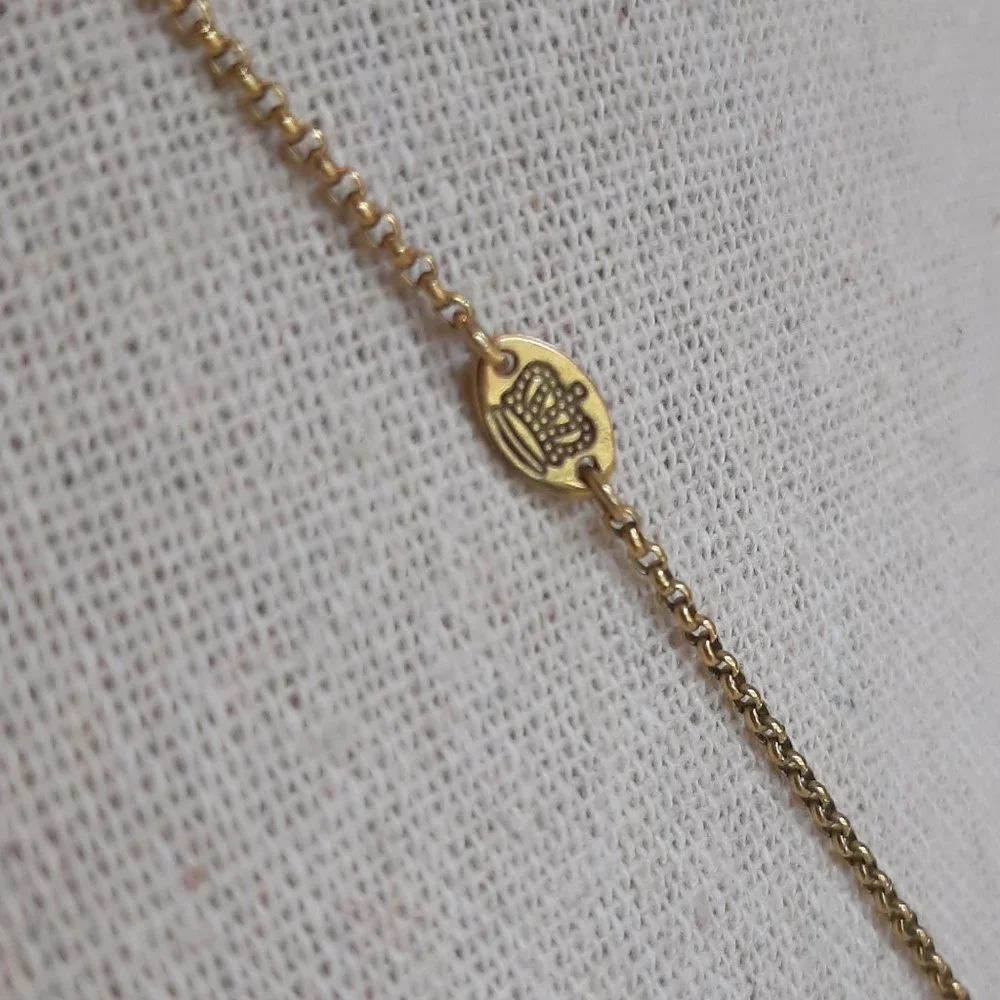 Juicy Couture Brass Gold Tone Padlock Charm Pendant Necklace